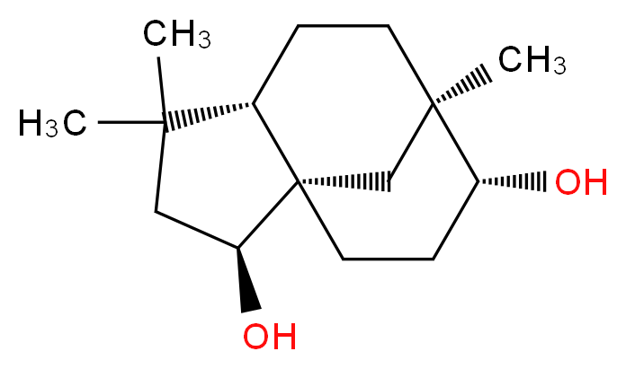 (1S,2S,5S,8R,9R)-4,4,8-trimethyltricyclo[6.3.1.0<sup>1</sup>,<sup>5</sup>]dodecane-2,9-diol_分子结构_CAS_2649-64-1