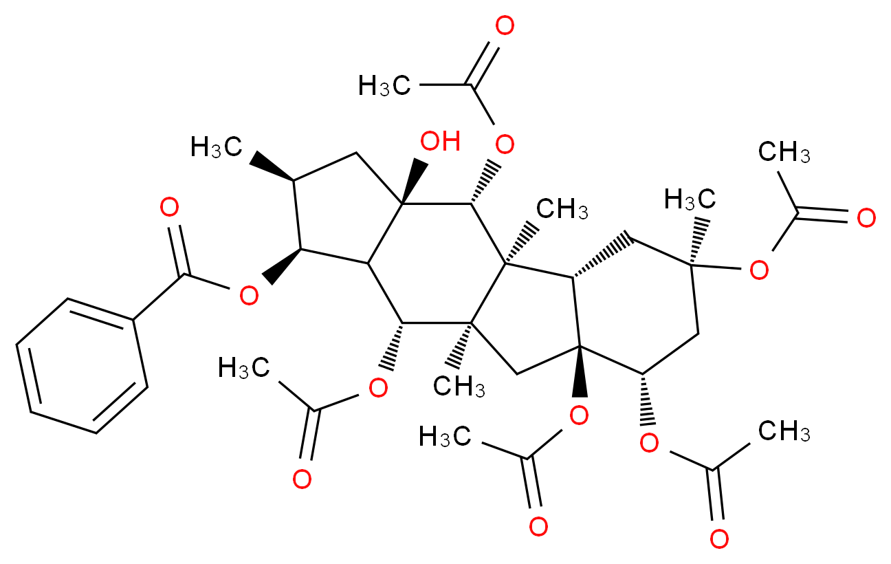 5,8,9,10,14-Pentaacetoxy-
3-benzoyloxy-15-hydroxypepluane_分子结构_CAS_210108-91-1)