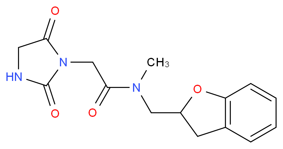 N-(2,3-dihydro-1-benzofuran-2-ylmethyl)-2-(2,5-dioxoimidazolidin-1-yl)-N-methylacetamide_分子结构_CAS_)