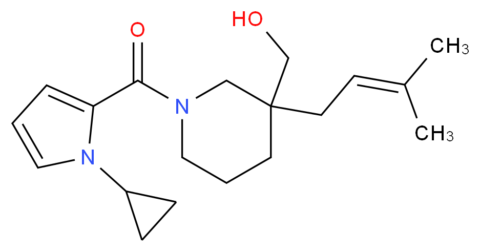 [1-[(1-cyclopropyl-1H-pyrrol-2-yl)carbonyl]-3-(3-methyl-2-buten-1-yl)-3-piperidinyl]methanol_分子结构_CAS_)