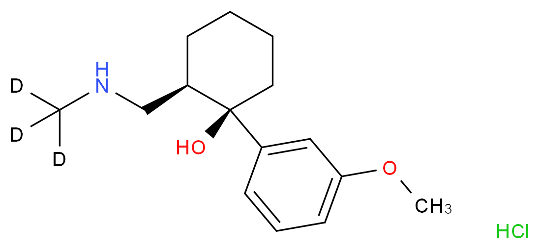 (1R,2R)-1-(3-methoxyphenyl)-2-{[(<sup>2</sup>H<sub>3</sub>)methylamino]methyl}cyclohexan-1-ol hydrochloride_分子结构_CAS_1261398-09-7