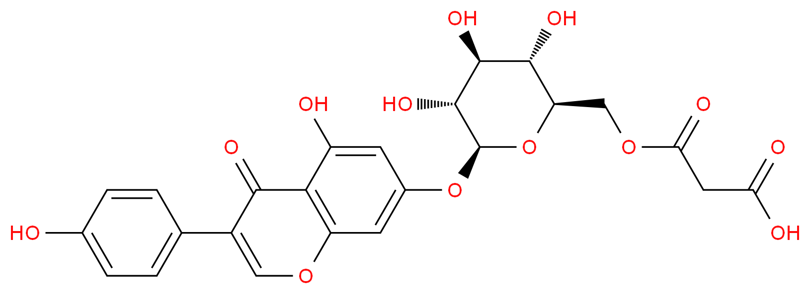 Genistin 6''-O-Malonate_分子结构_CAS_51011-05-3)