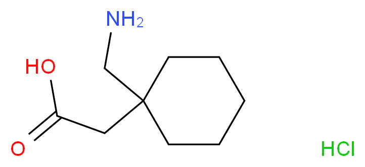 2-[1-(aminomethyl)cyclohexyl]acetic acid hydrochloride_分子结构_CAS_60142-95-2