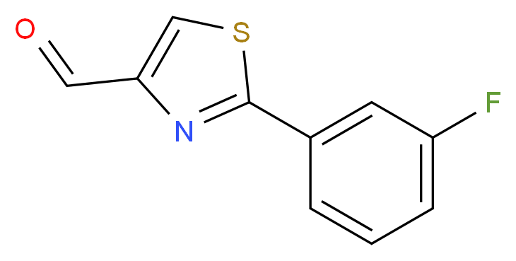 2-(3-FLUORO-PHENYL)-THIAZOLE-4-CARBALDEHYDE_分子结构_CAS_885279-20-9)