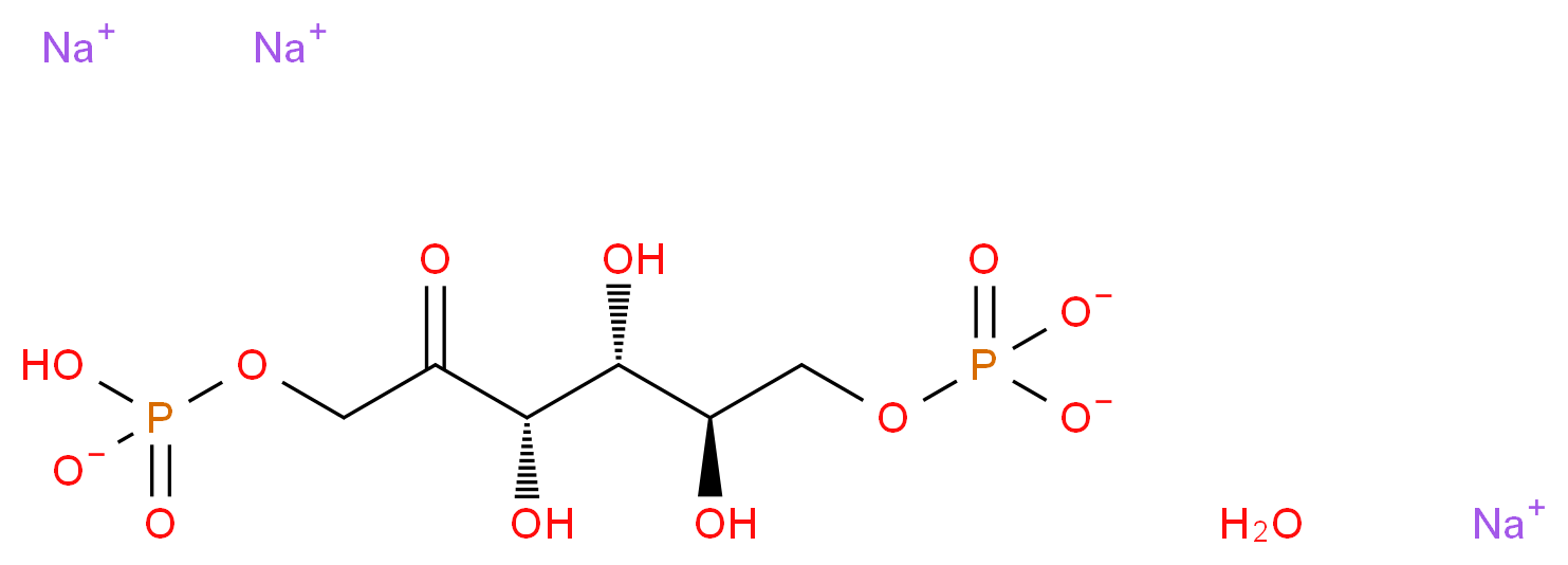 D-Fructose 1,6-bisphosphate trisodium salt hydrate_分子结构_CAS_38099-82-0(anhydrous))