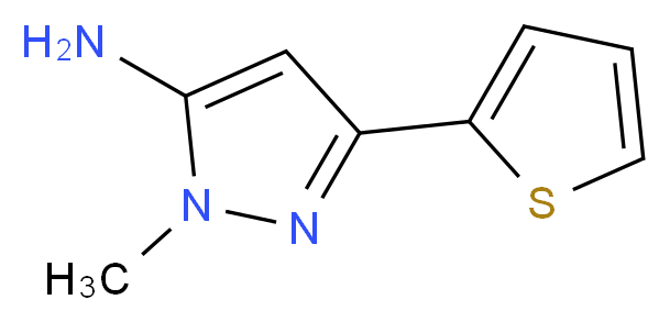 5-Amino-1-methyl-3-(2-thienyl)pyrazle_分子结构_CAS_)