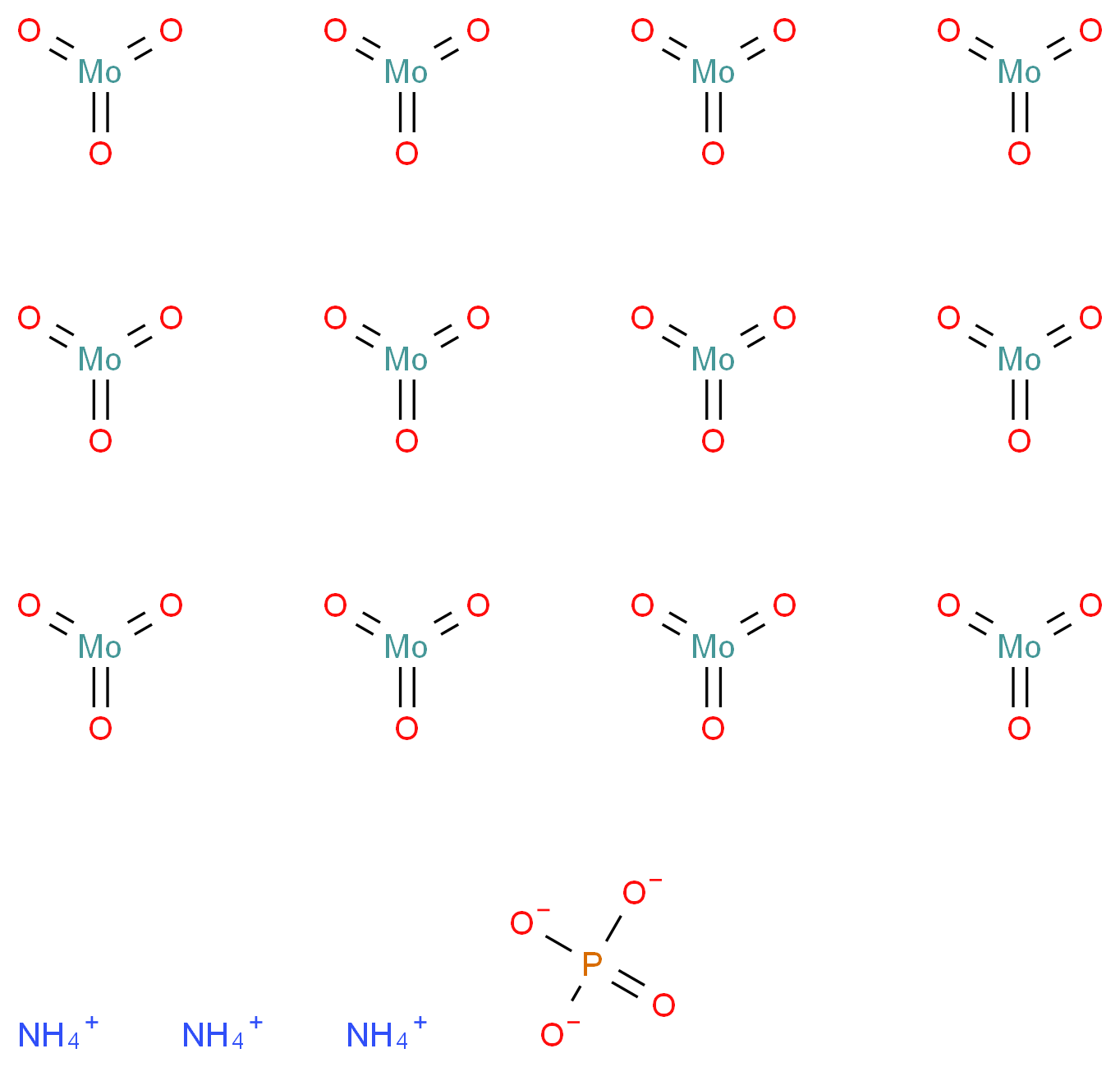磷钼酸铵水合物, 试剂级_分子结构_CAS_54723-94-3)