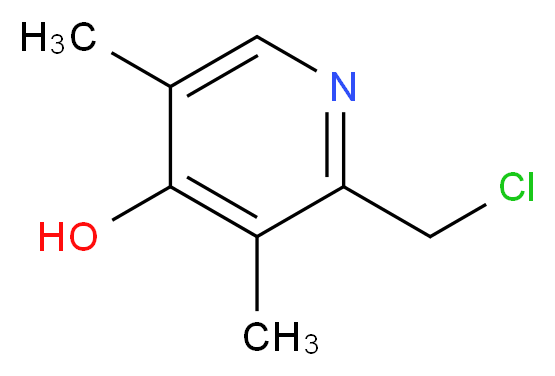 2-(chloromethyl)-3,5-dimethylpyridin-4-ol_分子结构_CAS_220771-03-9