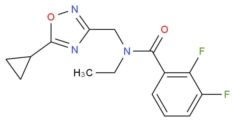N-[(5-cyclopropyl-1,2,4-oxadiazol-3-yl)methyl]-N-ethyl-2,3-difluorobenzamide_分子结构_CAS_)