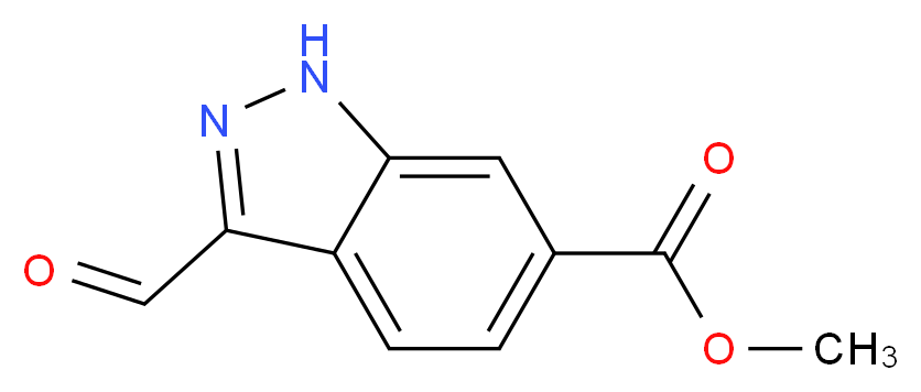 methyl 3-formyl-1H-indazole-6-carboxylate_分子结构_CAS_885518-86-5
