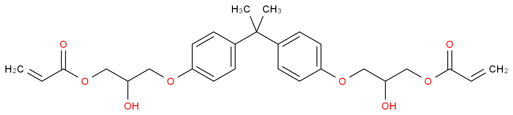 2-hydroxy-3-[4-(2-{4-[2-hydroxy-3-(prop-2-enoyloxy)propoxy]phenyl}propan-2-yl)phenoxy]propyl prop-2-enoate_分子结构_CAS_4687-94-9