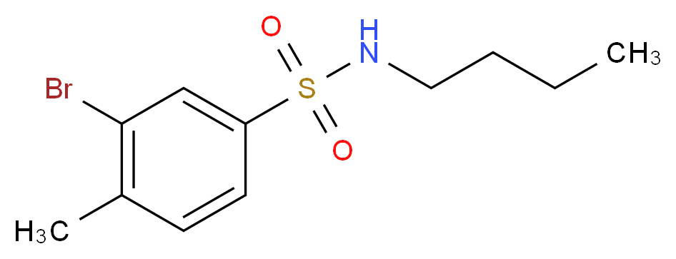 3-bromo-N-butyl-4-methylbenzene-1-sulfonamide_分子结构_CAS_850429-68-4