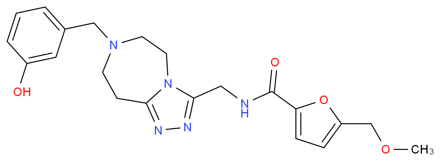 N-{[7-(3-hydroxybenzyl)-6,7,8,9-tetrahydro-5H-[1,2,4]triazolo[4,3-d][1,4]diazepin-3-yl]methyl}-5-(methoxymethyl)-2-furamide_分子结构_CAS_)