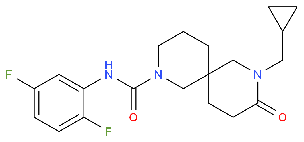 8-(cyclopropylmethyl)-N-(2,5-difluorophenyl)-9-oxo-2,8-diazaspiro[5.5]undecane-2-carboxamide_分子结构_CAS_)