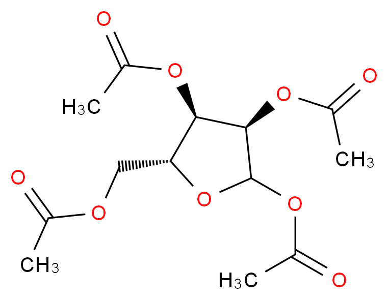 [(2R,3R,4R)-3,4,5-tris(acetyloxy)oxolan-2-yl]methyl acetate_分子结构_CAS_28708-32-9