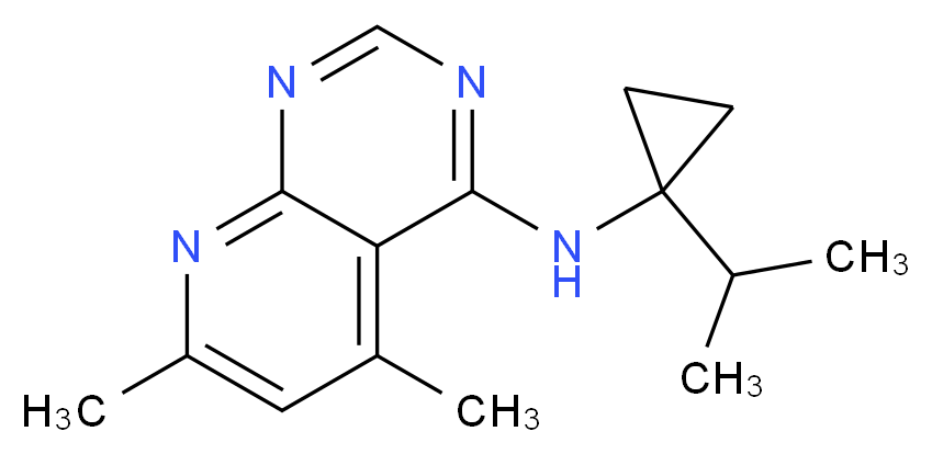 N-(1-isopropylcyclopropyl)-5,7-dimethylpyrido[2,3-d]pyrimidin-4-amine_分子结构_CAS_)