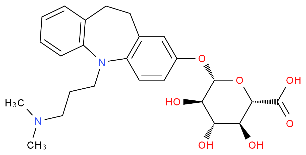 (2S,3S,4S,5R,6S)-6-({2-[3-(dimethylamino)propyl]-2-azatricyclo[9.4.0.0<sup>3</sup>,<sup>8</sup>]pentadeca-1(11),3(8),4,6,12,14-hexaen-6-yl}oxy)-3,4,5-trihydroxyoxane-2-carboxylic acid_分子结构_CAS_54190-76-0