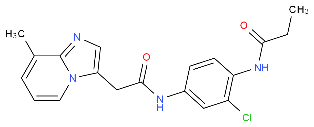 N-(2-chloro-4-{[(8-methylimidazo[1,2-a]pyridin-3-yl)acetyl]amino}phenyl)propanamide_分子结构_CAS_)