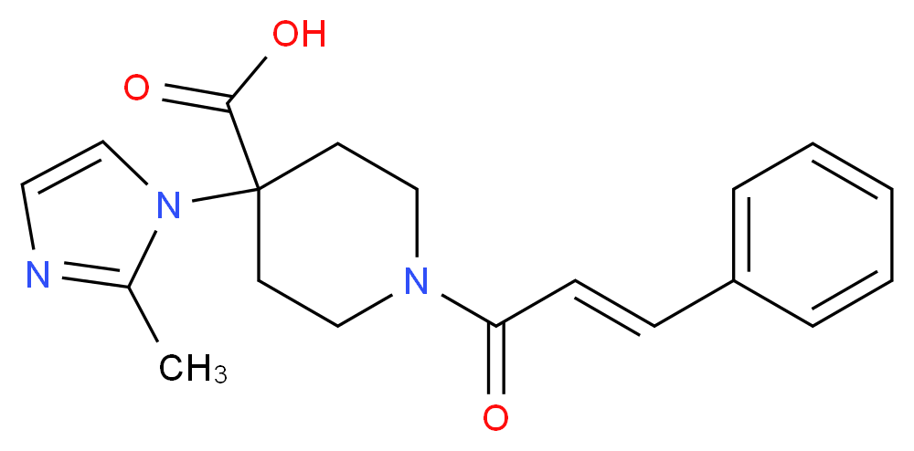 4-(2-methyl-1H-imidazol-1-yl)-1-[(2E)-3-phenylprop-2-enoyl]piperidine-4-carboxylic acid_分子结构_CAS_)