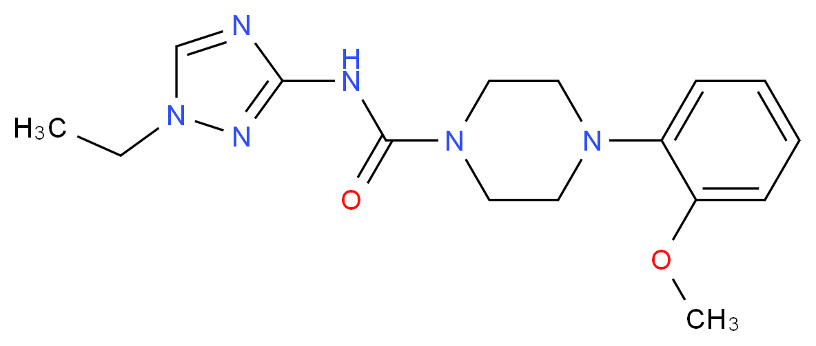 N-(1-ethyl-1H-1,2,4-triazol-3-yl)-4-(2-methoxyphenyl)piperazine-1-carboxamide_分子结构_CAS_)