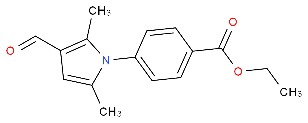 4-(3-Formyl-2,5-dimethyl-pyrrol-1-yl)-benzoic acid ethyl ester_分子结构_CAS_52034-37-4)