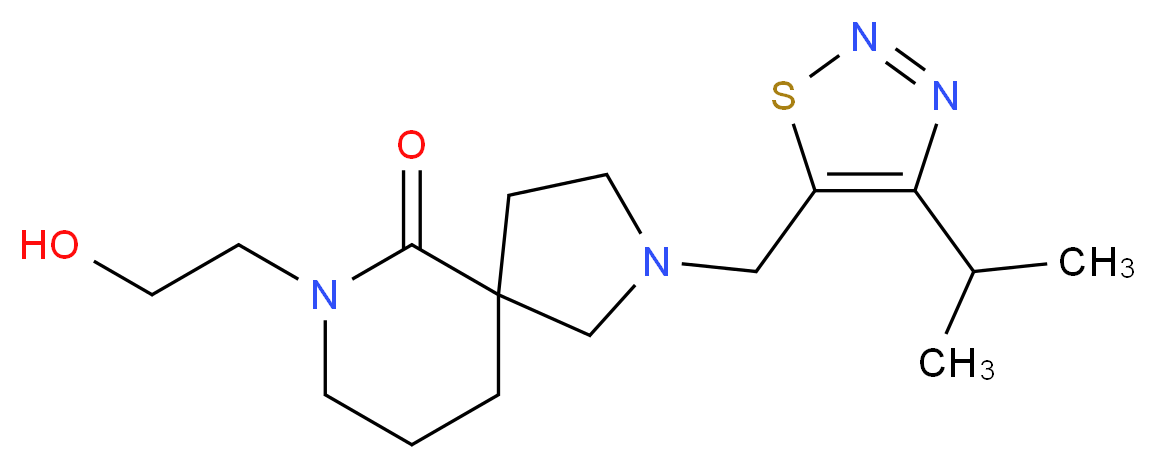 7-(2-hydroxyethyl)-2-[(4-isopropyl-1,2,3-thiadiazol-5-yl)methyl]-2,7-diazaspiro[4.5]decan-6-one_分子结构_CAS_)