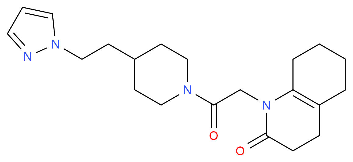 1-(2-oxo-2-{4-[2-(1H-pyrazol-1-yl)ethyl]-1-piperidinyl}ethyl)-3,4,5,6,7,8-hexahydro-2(1H)-quinolinone_分子结构_CAS_)