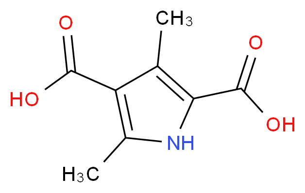 3,5-dimethyl-1H-pyrrole-2,4-dicarboxylic acid_分子结构_CAS_5434-29-7