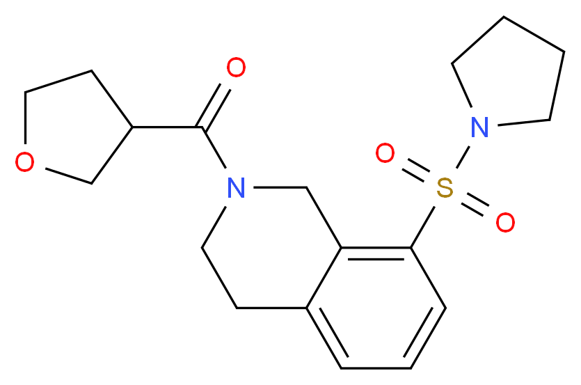 8-(pyrrolidin-1-ylsulfonyl)-2-(tetrahydrofuran-3-ylcarbonyl)-1,2,3,4-tetrahydroisoquinoline_分子结构_CAS_)