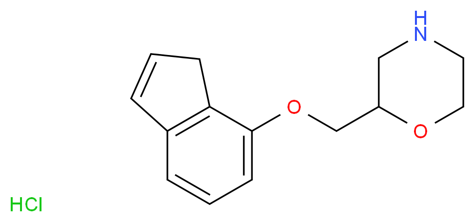 2-[(1H-inden-7-yloxy)methyl]morpholine hydrochloride_分子结构_CAS_65043-22-3