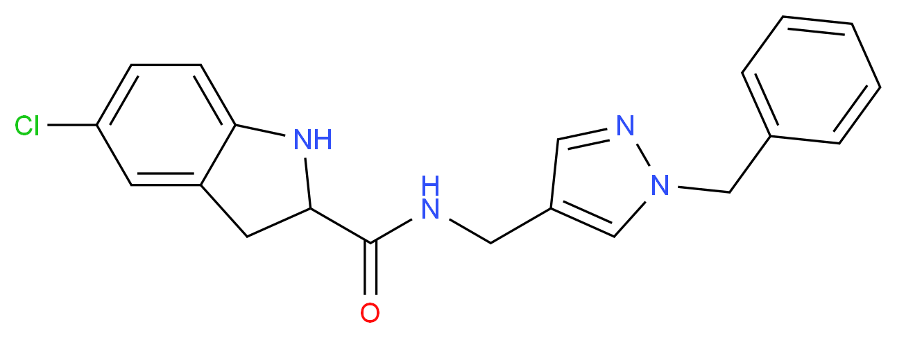 N-[(1-benzyl-1H-pyrazol-4-yl)methyl]-5-chloroindoline-2-carboxamide_分子结构_CAS_)