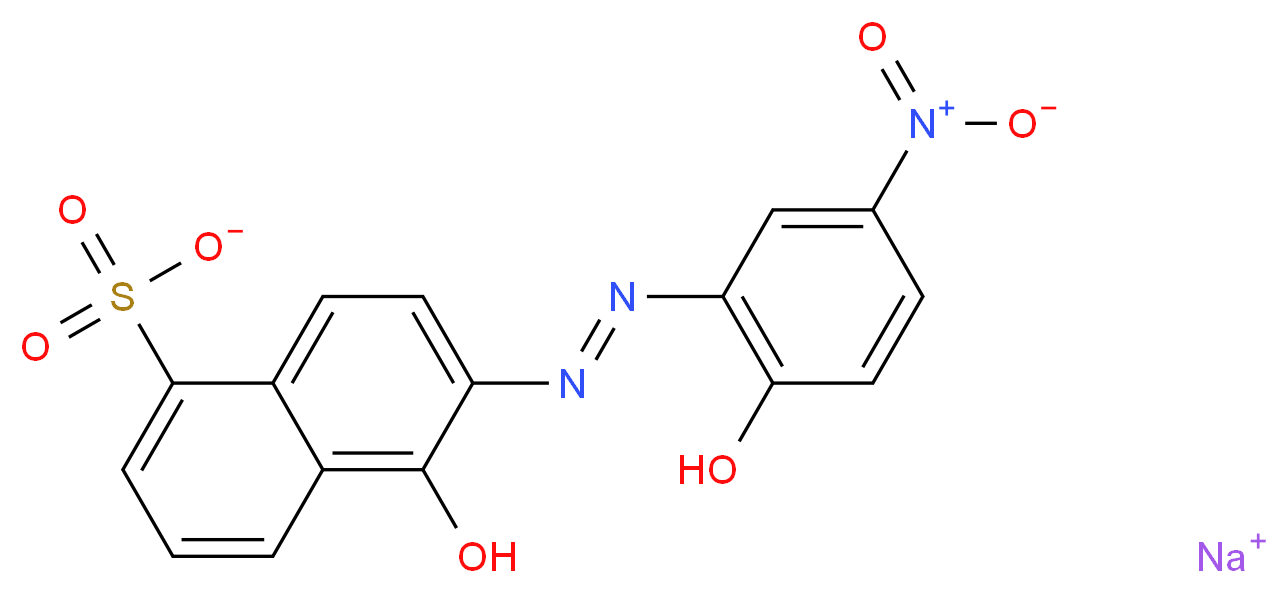 sodium 5-hydroxy-6-[(E)-2-(2-hydroxy-5-nitrophenyl)diazen-1-yl]naphthalene-1-sulfonate_分子结构_CAS_5858-58-2