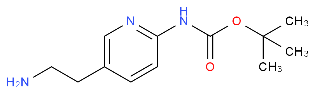 tert-butyl N-[5-(2-aminoethyl)pyridin-2-yl]carbamate_分子结构_CAS_637015-72-6