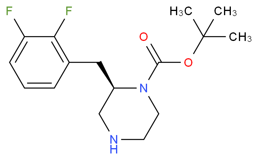 (R)-2-(2,3-DIFLUORO-BENZYL)-PIPERAZINE-1-CARBOXYLIC ACID TERT-BUTYL ESTER_分子结构_CAS_)