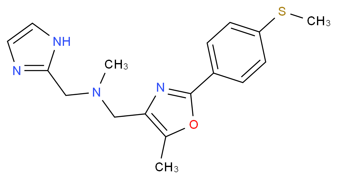 (1H-imidazol-2-ylmethyl)methyl({5-methyl-2-[4-(methylthio)phenyl]-1,3-oxazol-4-yl}methyl)amine_分子结构_CAS_)