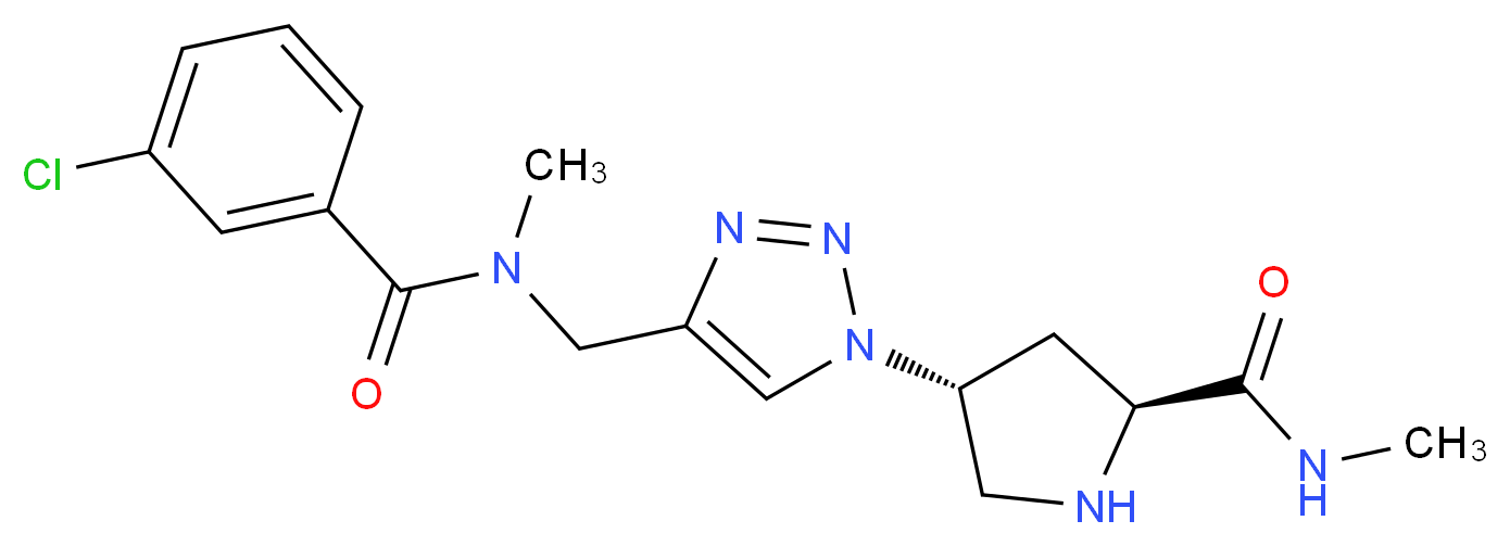 (2S,4R)-4-(4-{[(3-chlorobenzoyl)(methyl)amino]methyl}-1H-1,2,3-triazol-1-yl)-N-methylpyrrolidine-2-carboxamide_分子结构_CAS_)