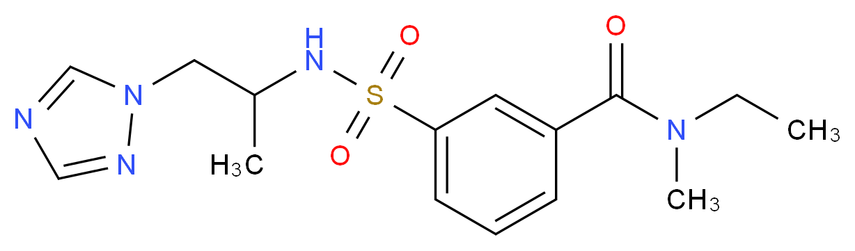 N-ethyl-N-methyl-3-({[1-methyl-2-(1H-1,2,4-triazol-1-yl)ethyl]amino}sulfonyl)benzamide_分子结构_CAS_)