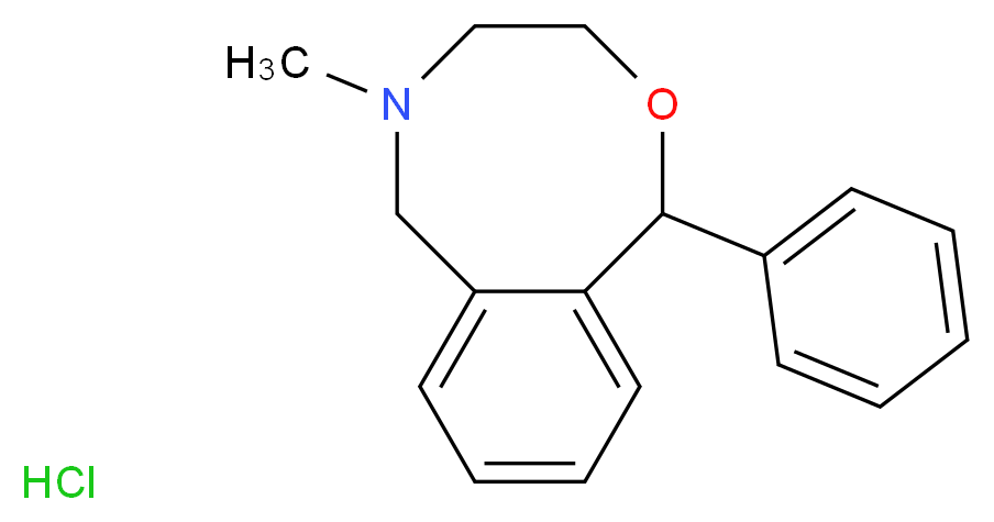 5-methyl-1-phenyl-3,4,5,6-tetrahydro-1H-2,5-benzoxazocine hydrochloride_分子结构_CAS_23327-57-3