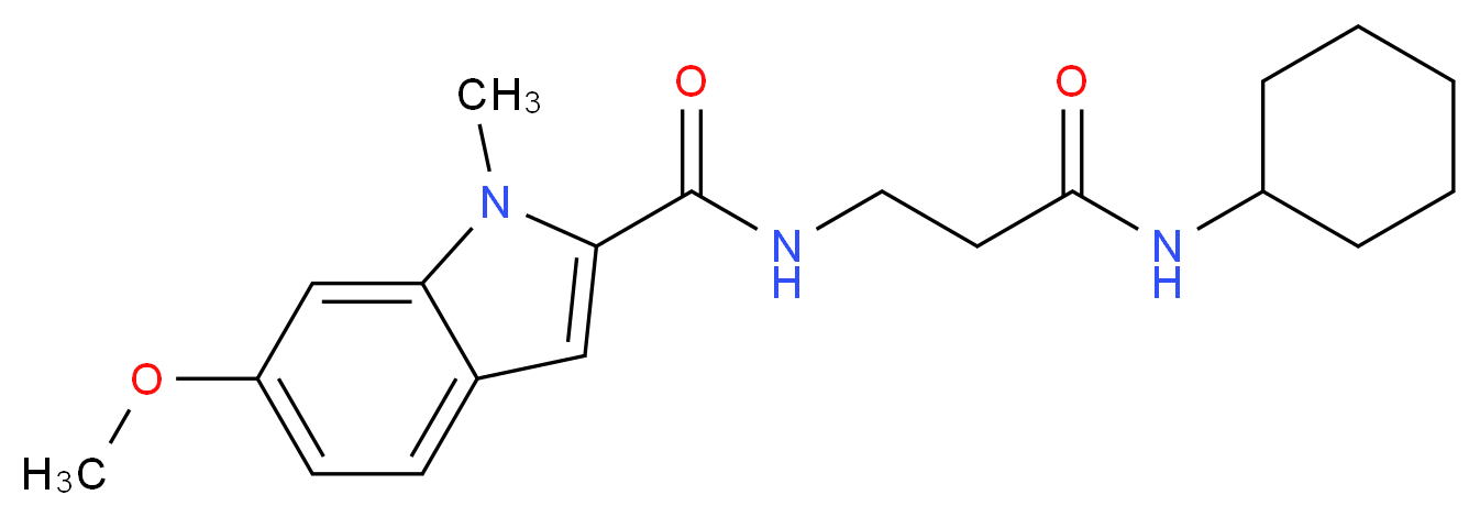 N-[3-(cyclohexylamino)-3-oxopropyl]-6-methoxy-1-methyl-1H-indole-2-carboxamide (non-preferred name)_分子结构_CAS_)