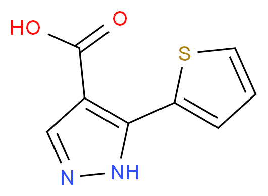 5-(2-thienyl)-1H-pyrazole-4-carboxylic acid_分子结构_CAS_879996-80-2)