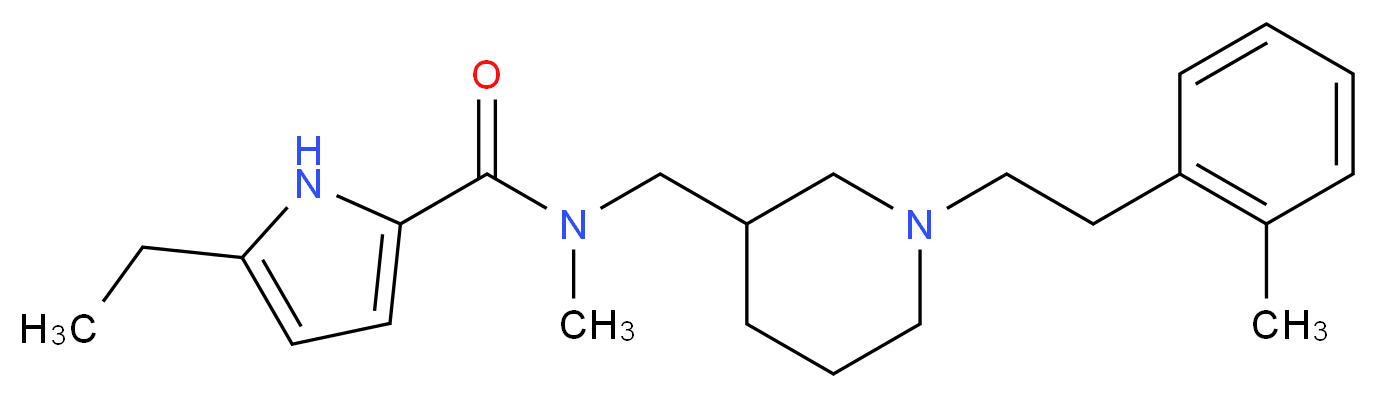 5-ethyl-N-methyl-N-({1-[2-(2-methylphenyl)ethyl]piperidin-3-yl}methyl)-1H-pyrrole-2-carboxamide_分子结构_CAS_)