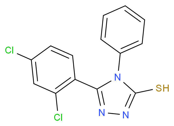 5-(2,4-dichlorophenyl)-4-phenyl-4H-1,2,4-triazole-3-thiol_分子结构_CAS_92151-02-5