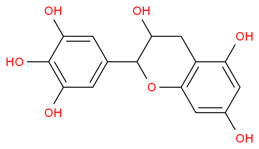 2-(3,4,5-trihydroxyphenyl)-3,4-dihydro-2H-1-benzopyran-3,5,7-triol_分子结构_CAS_970-74-1