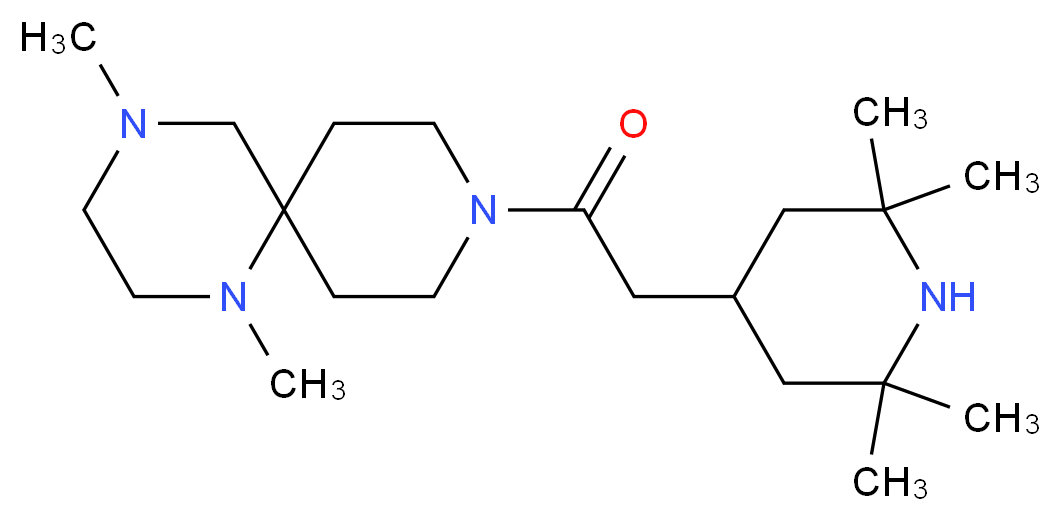 1,4-dimethyl-9-[(2,2,6,6-tetramethylpiperidin-4-yl)acetyl]-1,4,9-triazaspiro[5.5]undecane_分子结构_CAS_)