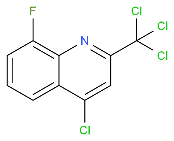 4-chloro-8-fluoro-2-(trichloromethyl)quinoline_分子结构_CAS_927800-48-4