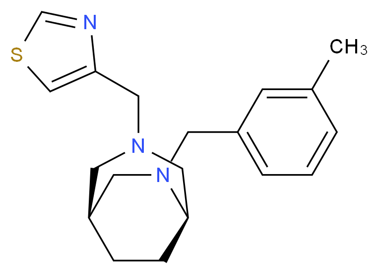 (1S*,5R*)-6-(3-methylbenzyl)-3-(1,3-thiazol-4-ylmethyl)-3,6-diazabicyclo[3.2.2]nonane_分子结构_CAS_)