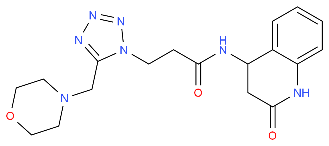 3-[5-(morpholin-4-ylmethyl)-1H-tetrazol-1-yl]-N-(2-oxo-1,2,3,4-tetrahydroquinolin-4-yl)propanamide_分子结构_CAS_)