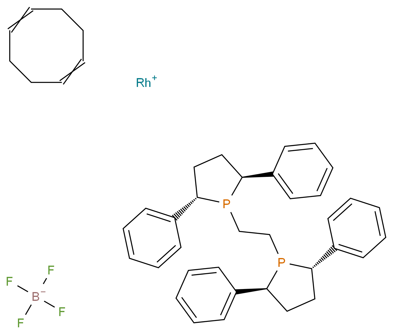 1,2-Bis[(s,s)-2,5-diphenylphospholano]ethane-(1,5-cycloocta-diene)rhodium(I)tetrafluoroborate_分子结构_CAS_)