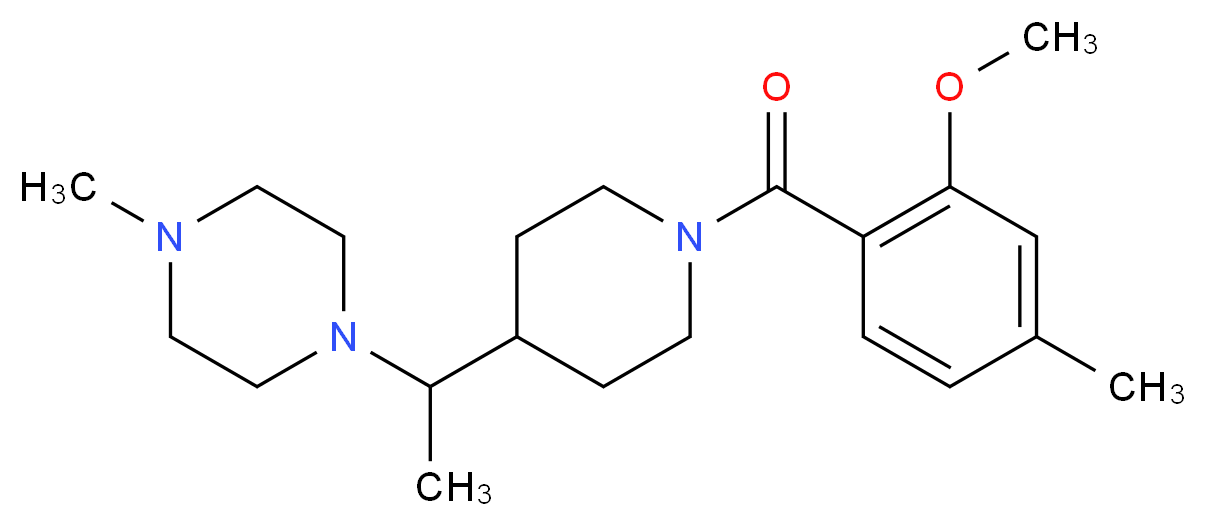 1-{1-[1-(2-methoxy-4-methylbenzoyl)-4-piperidinyl]ethyl}-4-methylpiperazine_分子结构_CAS_)