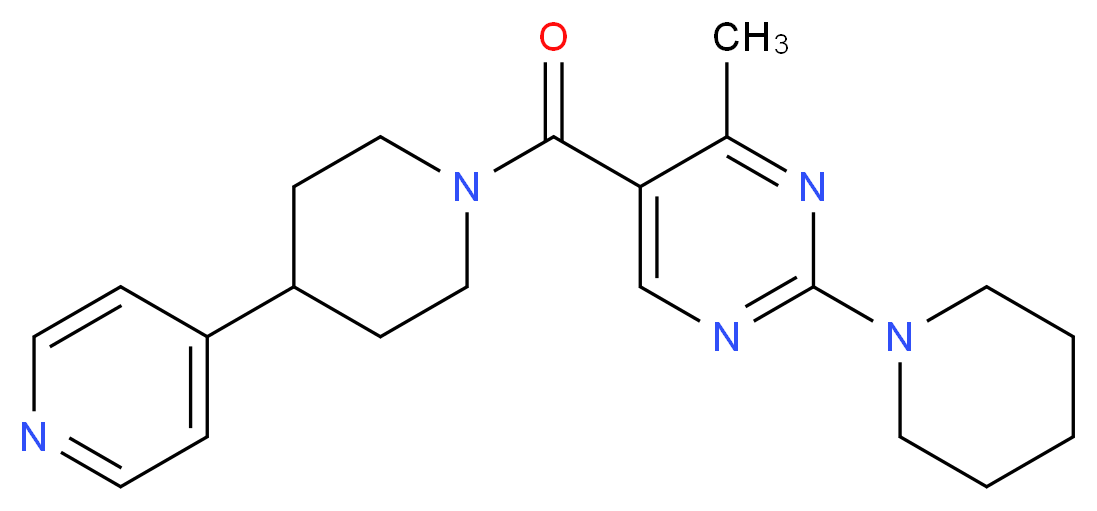 4-methyl-2-(1-piperidinyl)-5-{[4-(4-pyridinyl)-1-piperidinyl]carbonyl}pyrimidine_分子结构_CAS_)